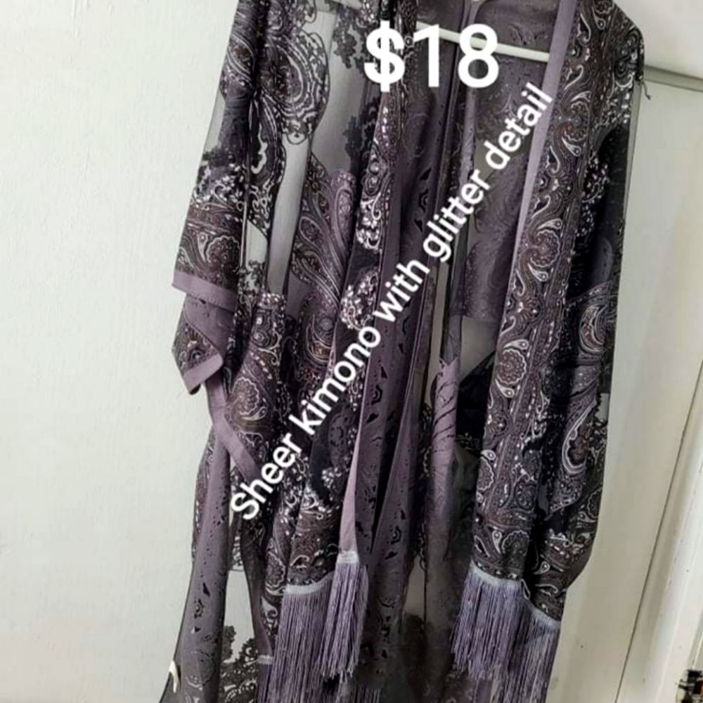 Sheer grey kimono